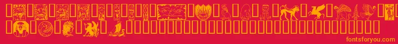 Fabeldyr Font – Orange Fonts on Red Background