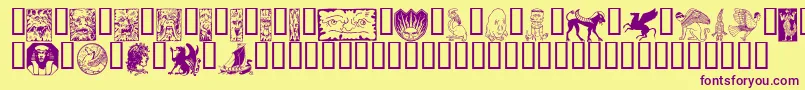 Fabeldyr Font – Purple Fonts on Yellow Background