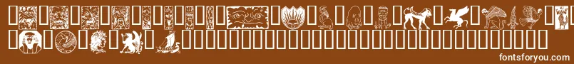フォントFabeldyr – 茶色の背景に白い文字