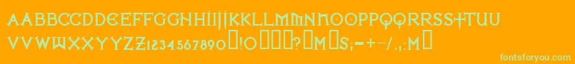 Ironlbl Font – Green Fonts on Orange Background