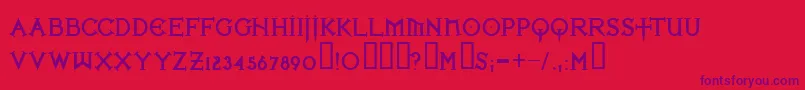 Ironlbl Font – Purple Fonts on Red Background