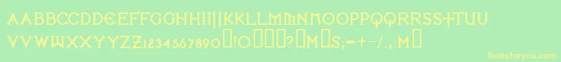 Ironlbl Font – Yellow Fonts on Green Background