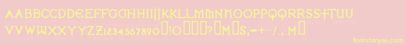 Ironlbl Font – Yellow Fonts on Pink Background