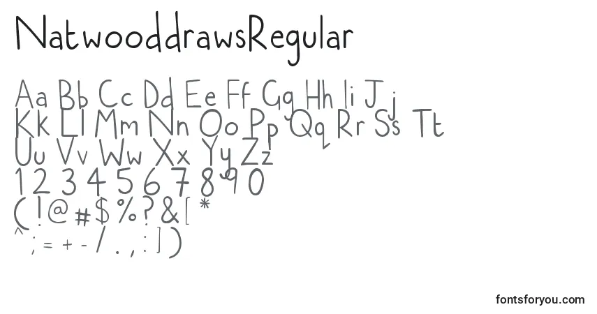 Czcionka NatwooddrawsRegular – alfabet, cyfry, specjalne znaki