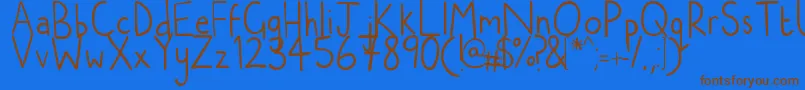 NatwooddrawsRegular Font – Brown Fonts on Blue Background