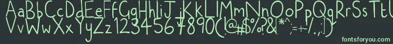 Police NatwooddrawsRegular – polices vertes sur fond noir