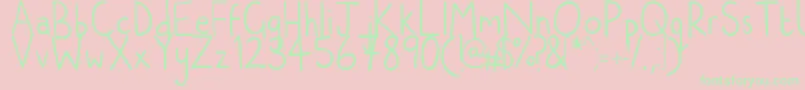 NatwooddrawsRegular-Schriftart – Grüne Schriften auf rosa Hintergrund