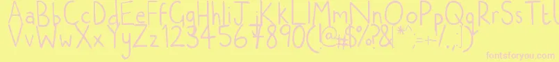 NatwooddrawsRegular Font – Pink Fonts on Yellow Background