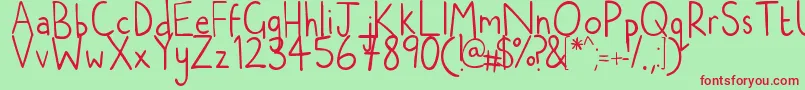 NatwooddrawsRegular Font – Red Fonts on Green Background