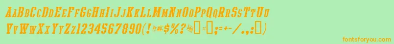 IntramuralStencilIt.ScJl Font – Orange Fonts on Green Background