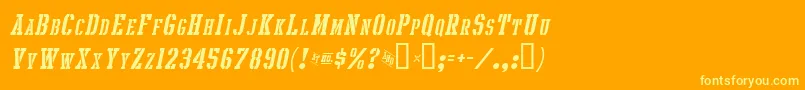 IntramuralStencilIt.ScJl Font – Yellow Fonts on Orange Background