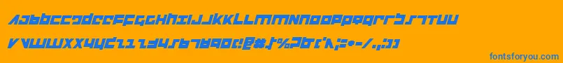 Flightcorpsi Font – Blue Fonts on Orange Background