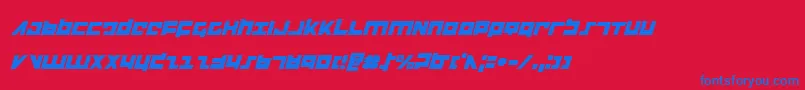 Flightcorpsi Font – Blue Fonts on Red Background