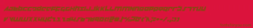 フォントFlightcorpsi – 赤い背景に茶色の文字