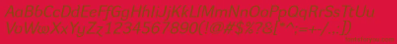 DynagroteskreItalic Font – Brown Fonts on Red Background