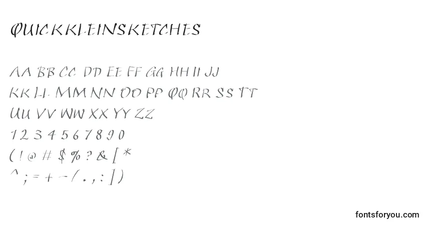 Czcionka Quickkleinsketches – alfabet, cyfry, specjalne znaki