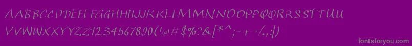 Saiba mais sobre a fonte Quickkleinsketches Fonte Quickkleinsketches – fontes cinzas em um fundo violeta