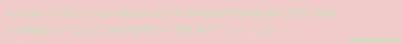 Quickkleinsketches Font – Green Fonts on Pink Background