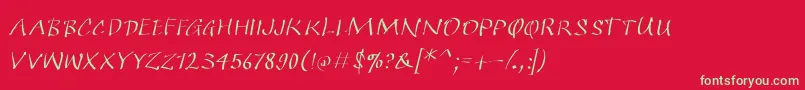 Quickkleinsketches Font – Green Fonts on Red Background