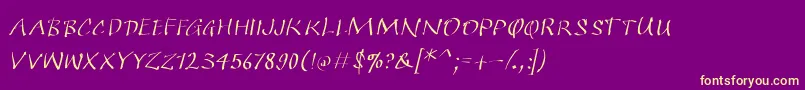 Quickkleinsketches Font – Yellow Fonts on Purple Background