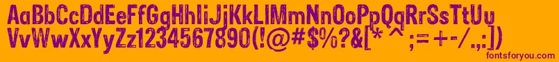 Sansc Font – Purple Fonts on Orange Background