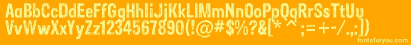 Sansc Font – Yellow Fonts on Orange Background