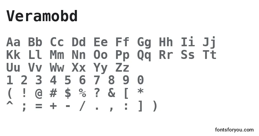 A fonte Veramobd – alfabeto, números, caracteres especiais