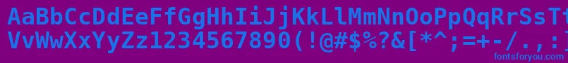 フォントVeramobd – 紫色の背景に青い文字