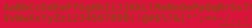 Weitere Informationen zur Veramobd-Schriftart Veramobd-Schriftart – Braune Schriften auf rotem Hintergrund