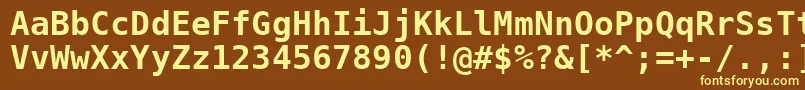 Шрифт Veramobd – жёлтые шрифты на коричневом фоне