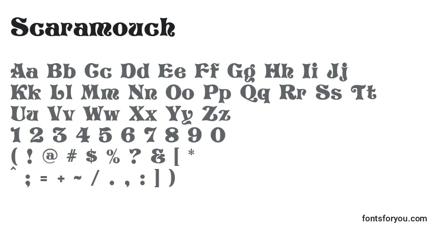 Шрифт Scaramouch – алфавит, цифры, специальные символы