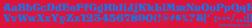 フォントScaramouch – 赤い背景に青い文字