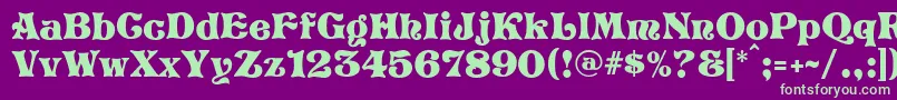 Scaramouch Font – Green Fonts on Purple Background