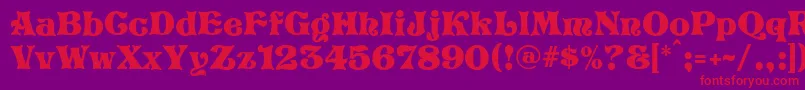 フォントScaramouch – 紫の背景に赤い文字