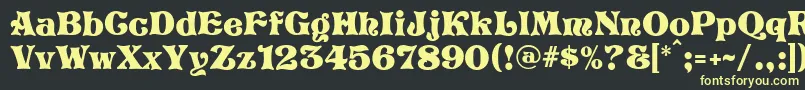 フォントScaramouch – 黒い背景に黄色の文字