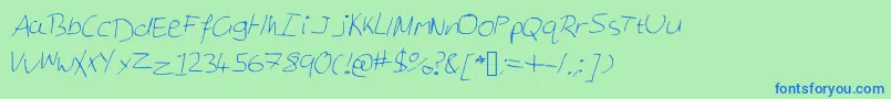Więcej informacji o czcionce Georgesnotes Czcionka Georgesnotes – niebieskie czcionki na zielonym tle