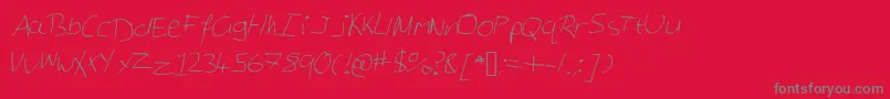 Georgesnotes-Schriftart – Graue Schriften auf rotem Hintergrund