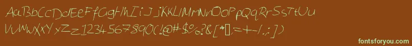 Шрифт Georgesnotes – зелёные шрифты на коричневом фоне
