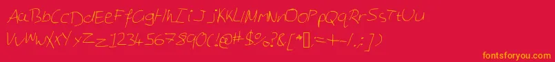 Georgesnotes Font – Orange Fonts on Red Background