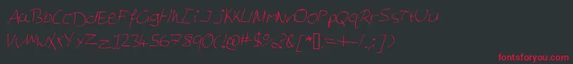 Georgesnotes Font – Red Fonts on Black Background