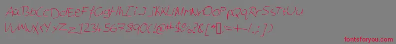 Georgesnotes Font – Red Fonts on Gray Background