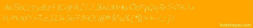Georgesnotes Font – Yellow Fonts on Orange Background