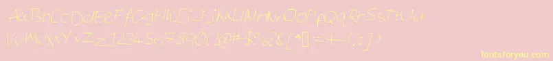 Georgesnotes-Schriftart – Gelbe Schriften auf rosa Hintergrund