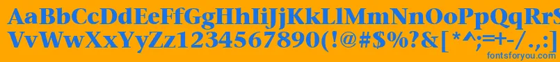 PrudentialheavyRegular Font – Blue Fonts on Orange Background