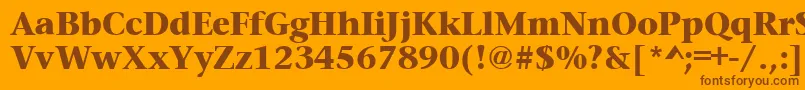 PrudentialheavyRegular Font – Brown Fonts on Orange Background