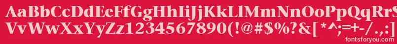 Czcionka PrudentialheavyRegular – różowe czcionki na czerwonym tle