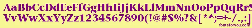 PrudentialheavyRegular Font – Purple Fonts on Yellow Background