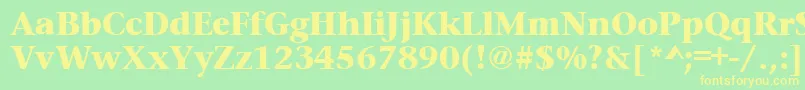 PrudentialheavyRegular Font – Yellow Fonts on Green Background