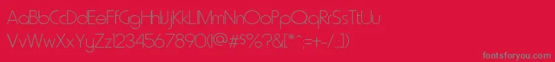 フォントMetroNormal – 赤い背景に灰色の文字