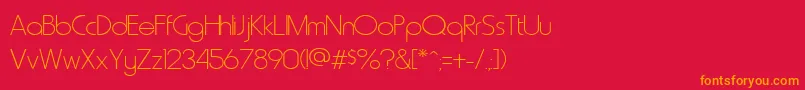 MetroNormal Font – Orange Fonts on Red Background